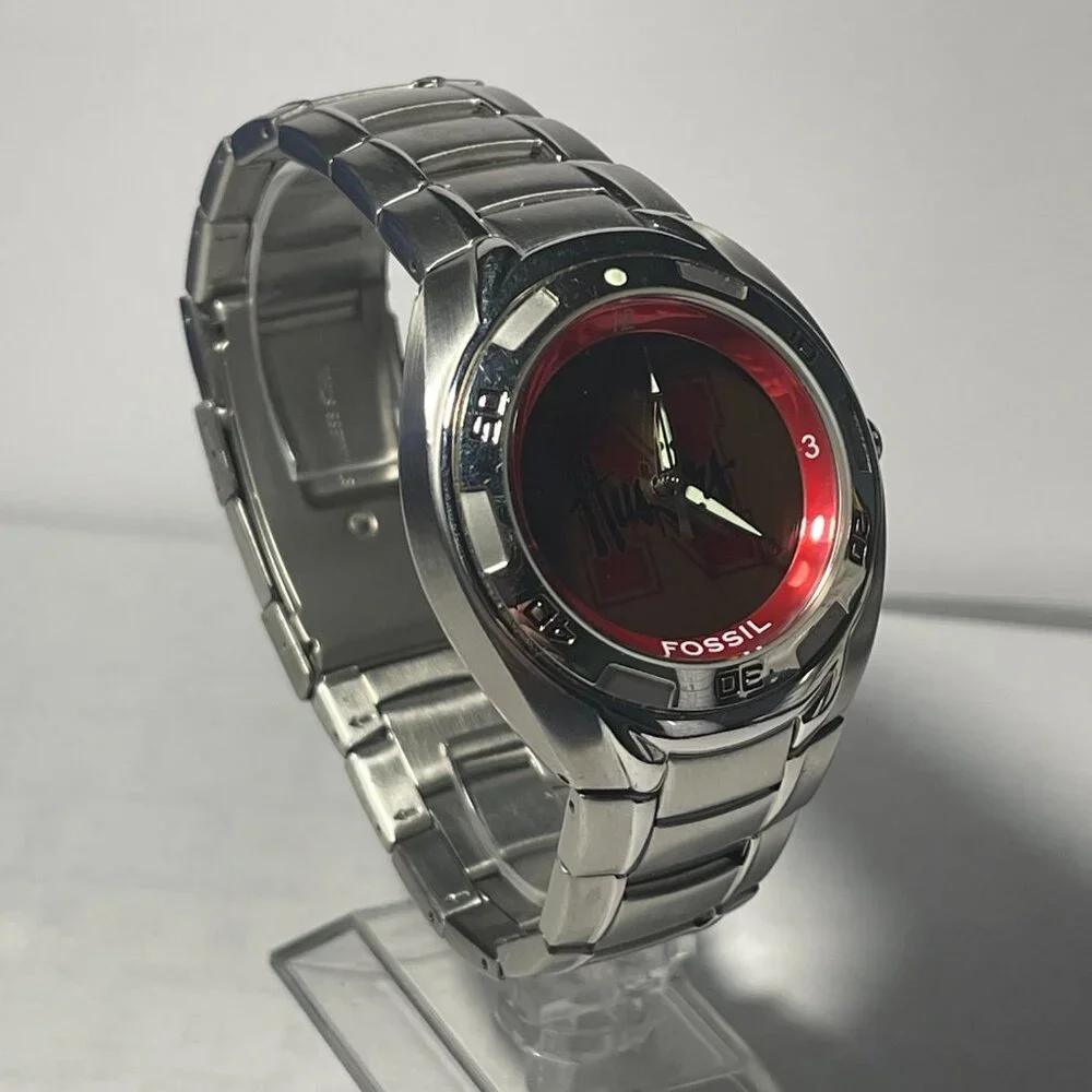 Nebraska Cornhuskers NCAA Stainless-Steel Kaleido Watch by Fossil NEW